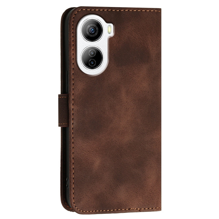 For ZTE Libero 5G IV YX0080 Grid Butterfly Embossed Pattern Flip Leather Phone Case with Lanyard