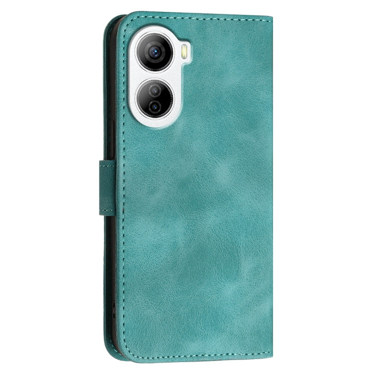 For ZTE Libero 5G IV YX0080 Grid Butterfly Embossed Pattern Flip Leather Phone Case with Lanyard