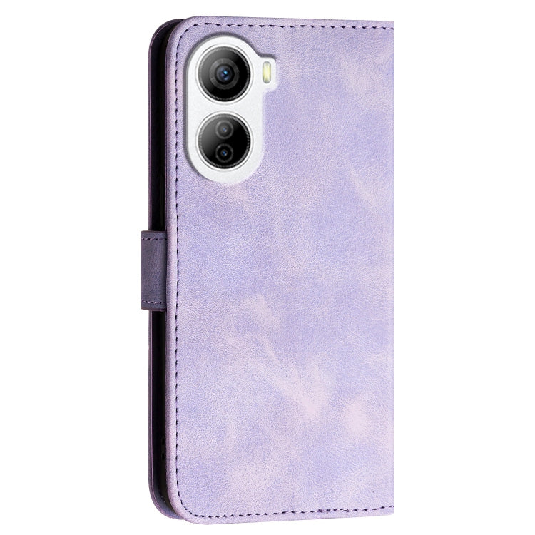 For ZTE Libero 5G IV YX0080 Grid Butterfly Embossed Pattern Flip Leather Phone Case with Lanyard