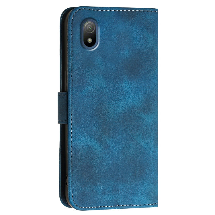 For Sony Xperia Ace III Grid Butterfly Embossed Pattern Leather Phone Case with Lanyard