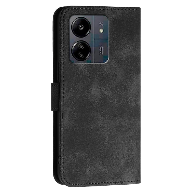 For Redmi 13C Grid Butterfly Embossed Pattern Leather Phone Case with Lanyard