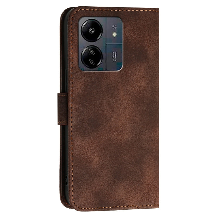 For Redmi 13C Grid Butterfly Embossed Pattern Leather Phone Case with Lanyard