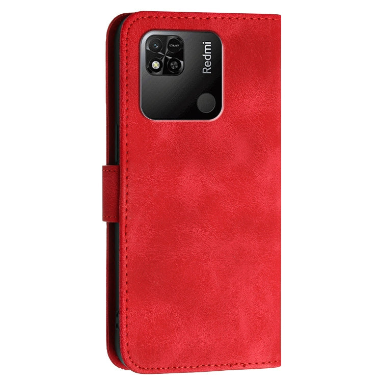 For Redmi 10A Grid Butterfly Embossed Pattern Leather Phone Case with Lanyard