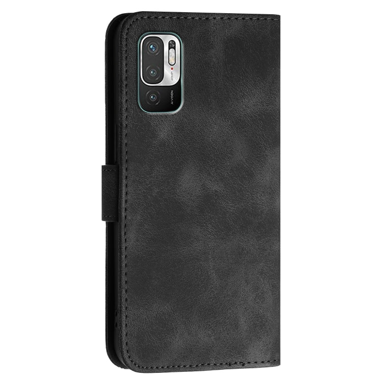 For Redmi 10 Grid Butterfly Embossed Pattern Leather Phone Case with Lanyard