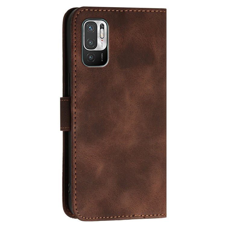 For Redmi 10 Grid Butterfly Embossed Pattern Leather Phone Case with Lanyard