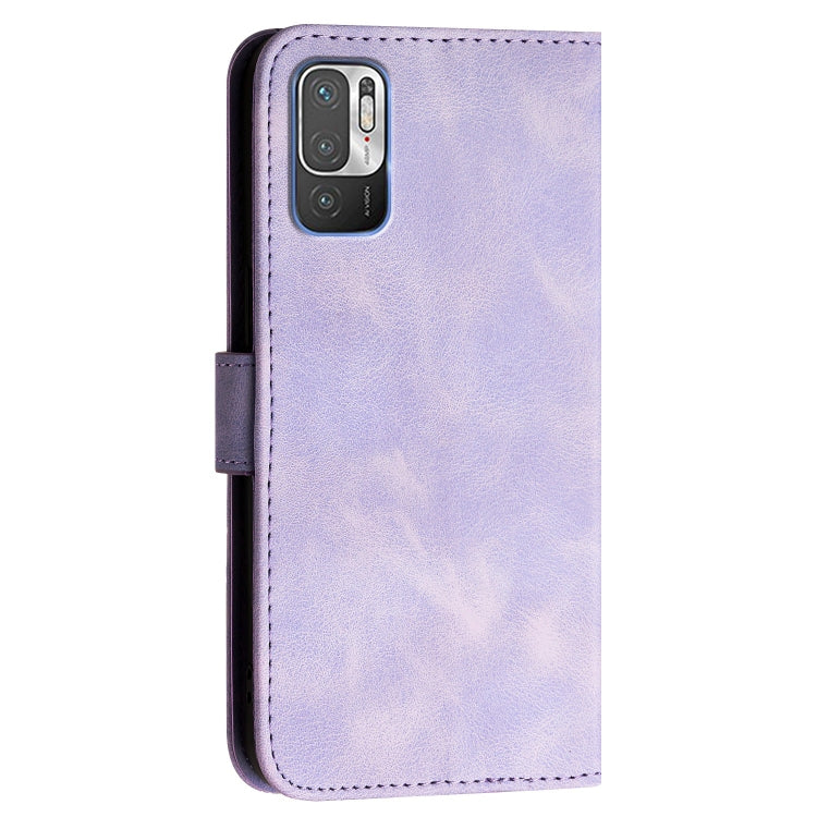For Redmi Note 10 JE Version Grid Butterfly Embossed Pattern Leather Phone Case with Lanyard