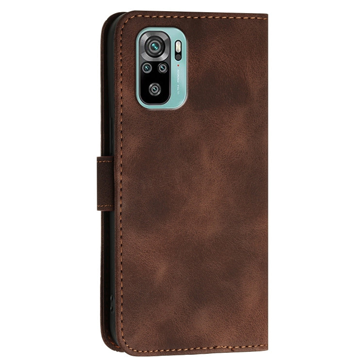 For Redmi Note 10 4G Global Grid Butterfly Embossed Pattern Leather Phone Case with Lanyard