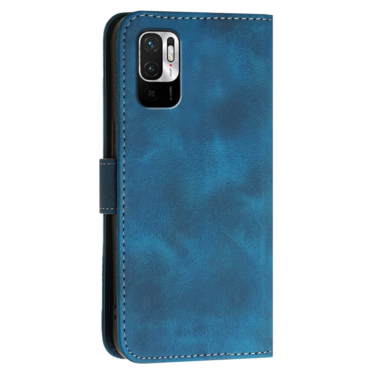 For Redmi Note 10 5G Grid Butterfly Embossed Pattern Leather Phone Case with Lanyard
