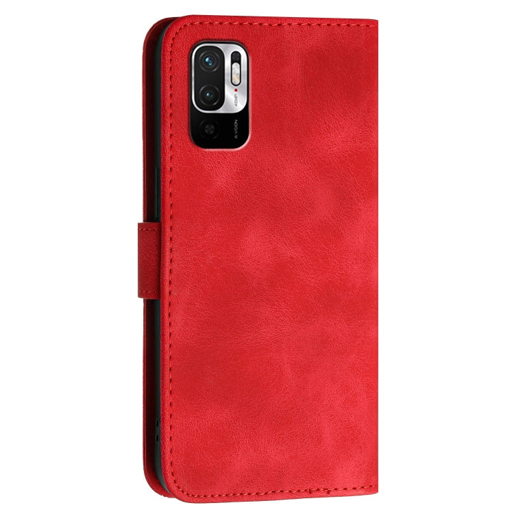 For Redmi Note 10 5G Grid Butterfly Embossed Pattern Leather Phone Case with Lanyard
