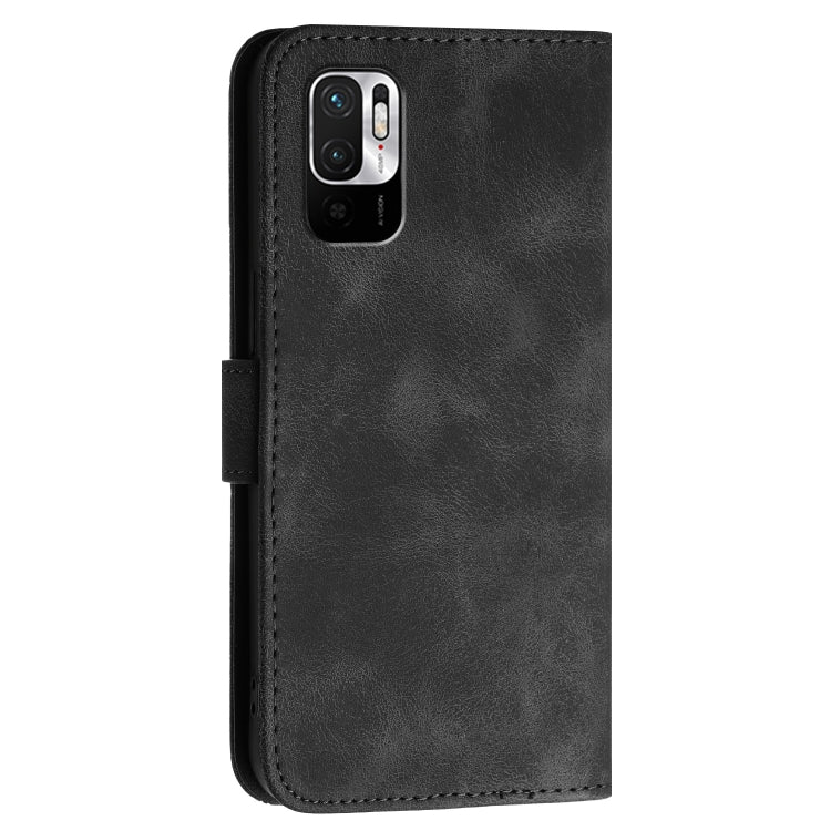 For Redmi Note 10 5G Grid Butterfly Embossed Pattern Leather Phone Case with Lanyard
