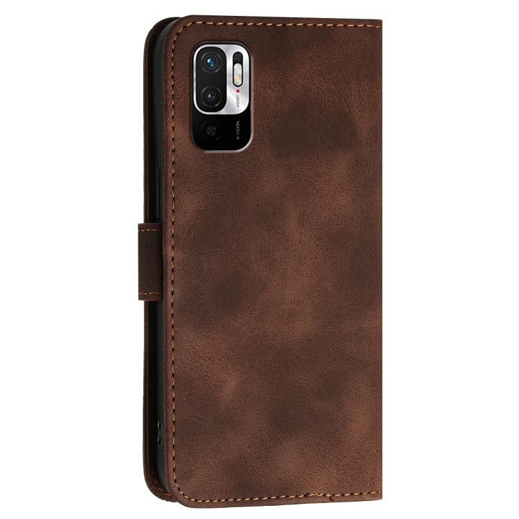 For Redmi Note 10 5G Grid Butterfly Embossed Pattern Leather Phone Case with Lanyard