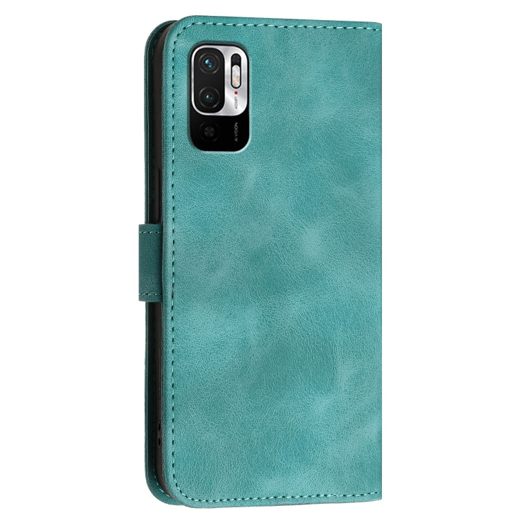 For Redmi Note 10 5G Grid Butterfly Embossed Pattern Leather Phone Case with Lanyard
