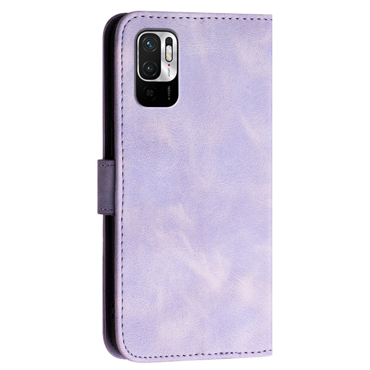 For Redmi Note 10 5G Grid Butterfly Embossed Pattern Leather Phone Case with Lanyard