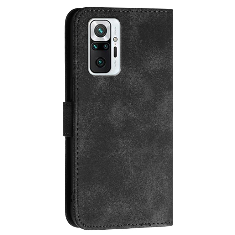 For Redmi Note 10 Pro Max Grid Butterfly Embossed Pattern Leather Phone Case with Lanyard