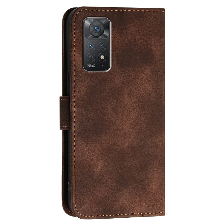 For Redmi Note 11 Pro 4G Global Grid Butterfly Embossed Pattern Leather Phone Case with Lanyard