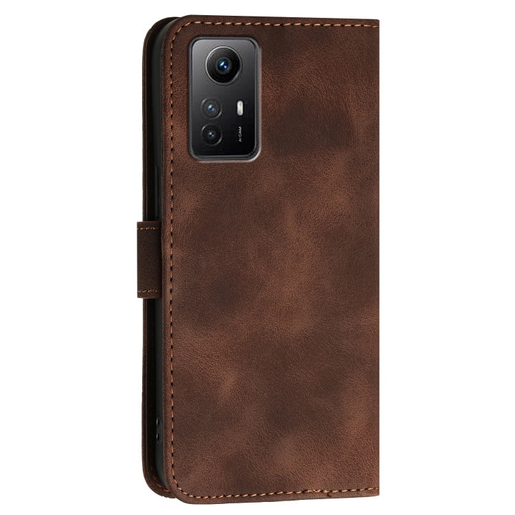 For Redmi Note 12s Grid Butterfly Embossed Pattern Leather Phone Case with Lanyard