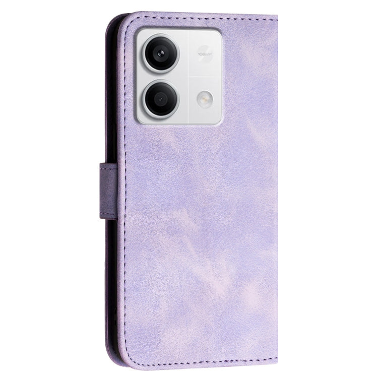 For Redmi Note 13 5G Grid Butterfly Embossed Pattern Leather Phone Case with Lanyard