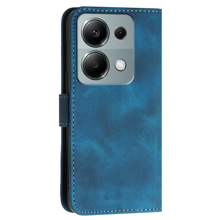 For Redmi Note 13 Pro 4G Grid Butterfly Embossed Pattern Leather Phone Case with Lanyard