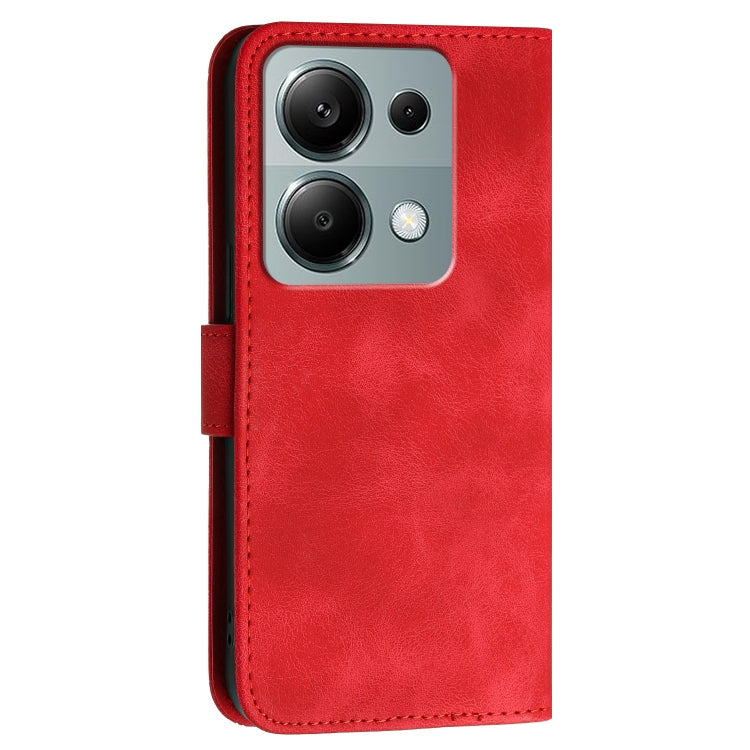 For Redmi Note 13 Pro 4G Grid Butterfly Embossed Pattern Leather Phone Case with Lanyard