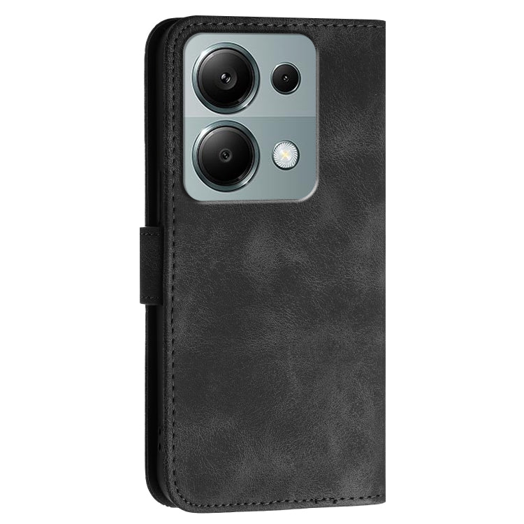 For Redmi Note 13 Pro 4G Grid Butterfly Embossed Pattern Leather Phone Case with Lanyard