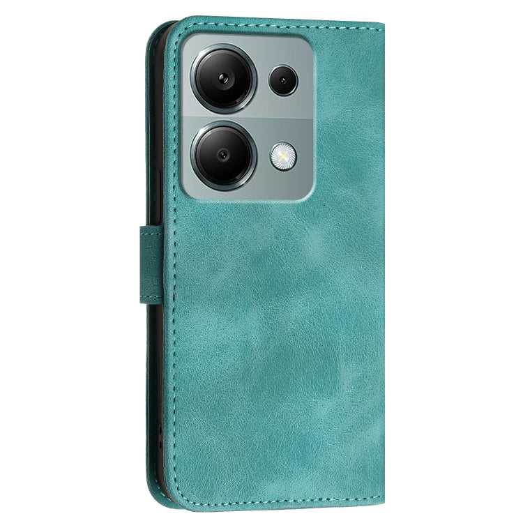 For Redmi Note 13 Pro 4G Grid Butterfly Embossed Pattern Leather Phone Case with Lanyard