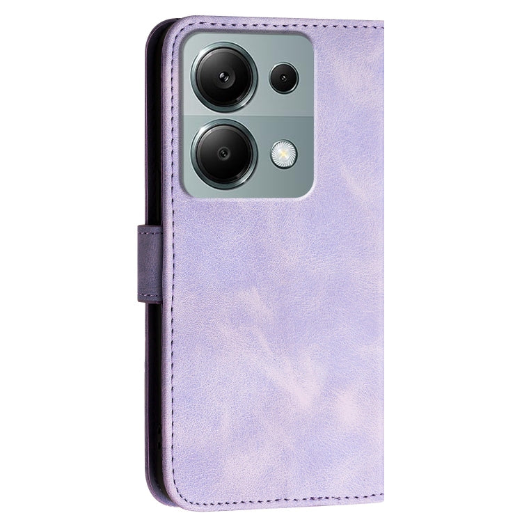 For Redmi Note 13 Pro 4G Grid Butterfly Embossed Pattern Leather Phone Case with Lanyard