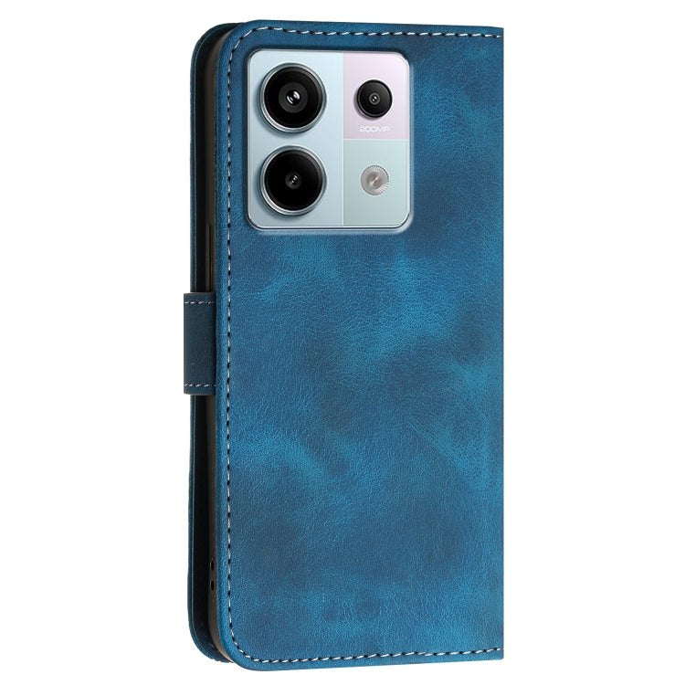 For Redmi Note 13 Pro 5G Grid Butterfly Embossed Pattern Leather Phone Case with Lanyard