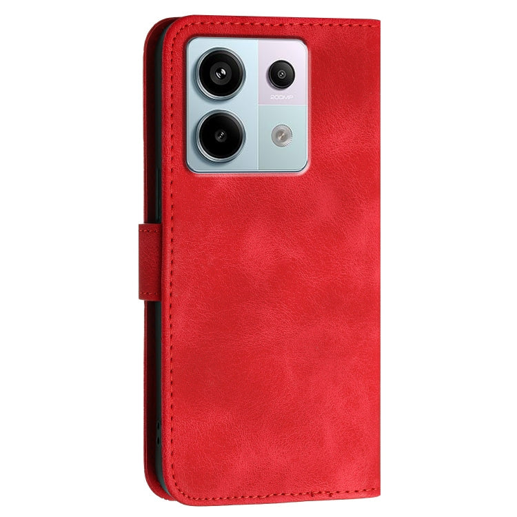 For Redmi Note 13 Pro 5G Grid Butterfly Embossed Pattern Leather Phone Case with Lanyard