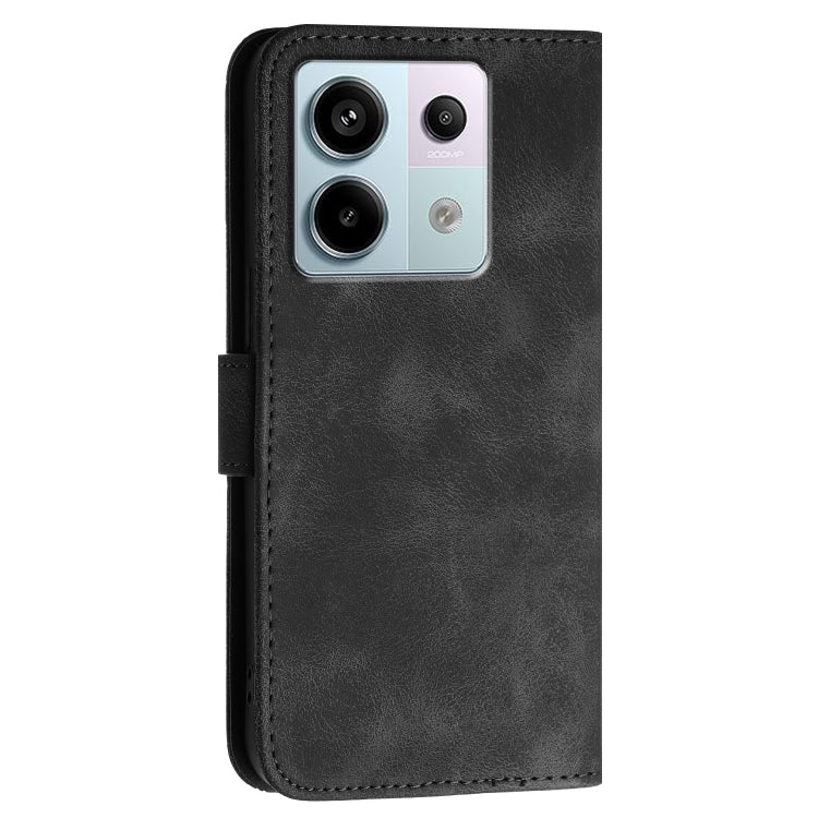 For Redmi Note 13 Pro 5G Grid Butterfly Embossed Pattern Leather Phone Case with Lanyard