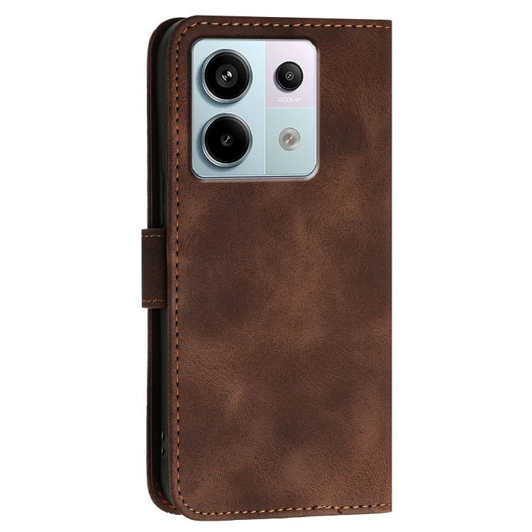 For Redmi Note 13 Pro 5G Grid Butterfly Embossed Pattern Leather Phone Case with Lanyard