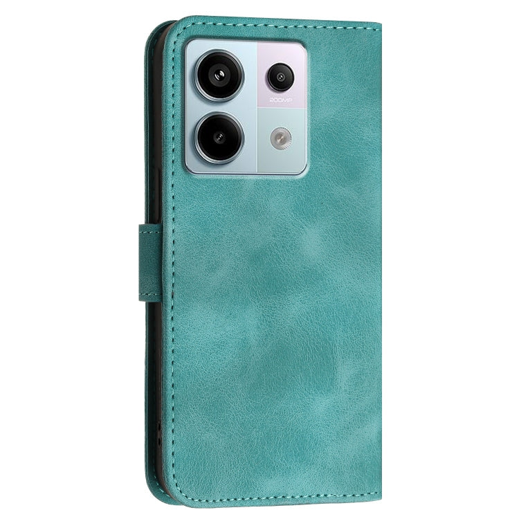 For Redmi Note 13 Pro 5G Grid Butterfly Embossed Pattern Leather Phone Case with Lanyard