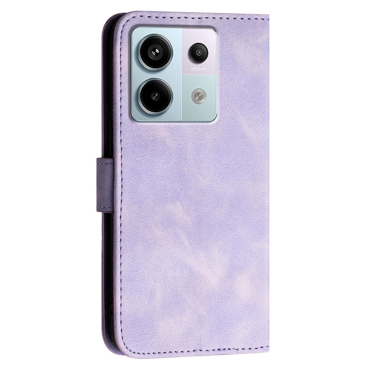For Redmi Note 13 Pro 5G Grid Butterfly Embossed Pattern Leather Phone Case with Lanyard