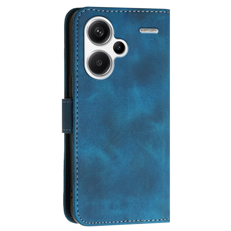 For Redmi Note 13 Pro+ Grid Butterfly Embossed Pattern Leather Phone Case with Lanyard