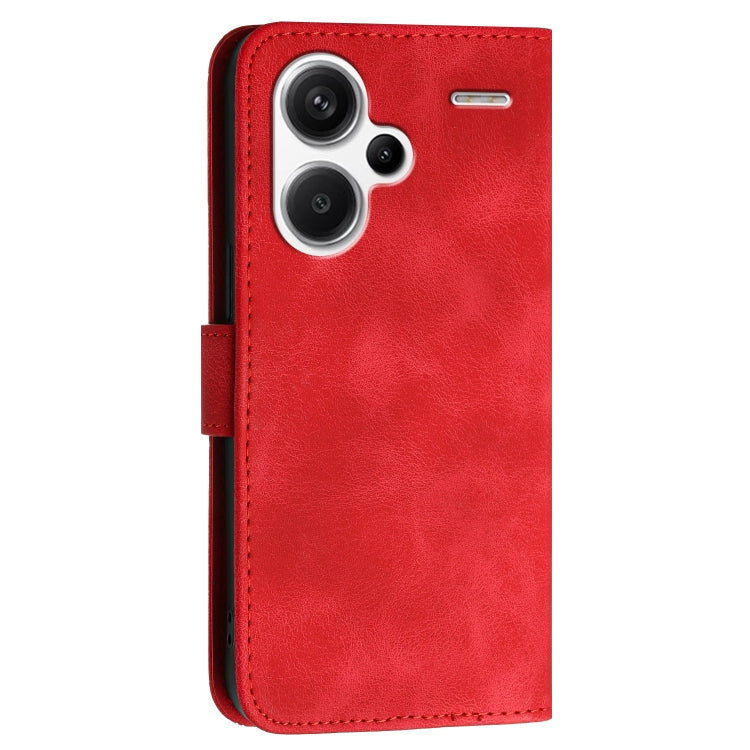 For Redmi Note 13 Pro+ Grid Butterfly Embossed Pattern Leather Phone Case with Lanyard