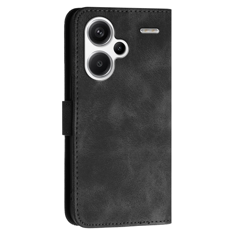 For Redmi Note 13 Pro+ Grid Butterfly Embossed Pattern Leather Phone Case with Lanyard