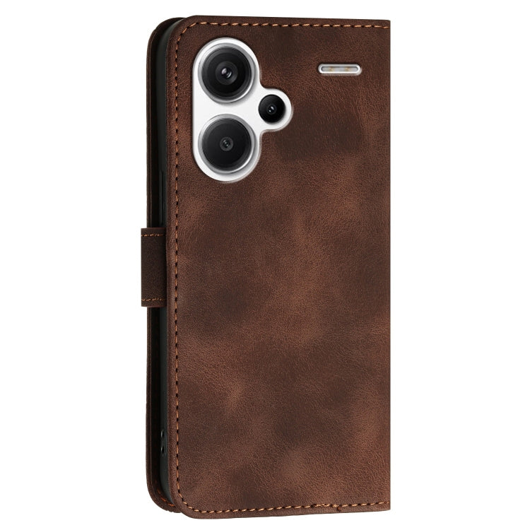 For Redmi Note 13 Pro+ Grid Butterfly Embossed Pattern Leather Phone Case with Lanyard