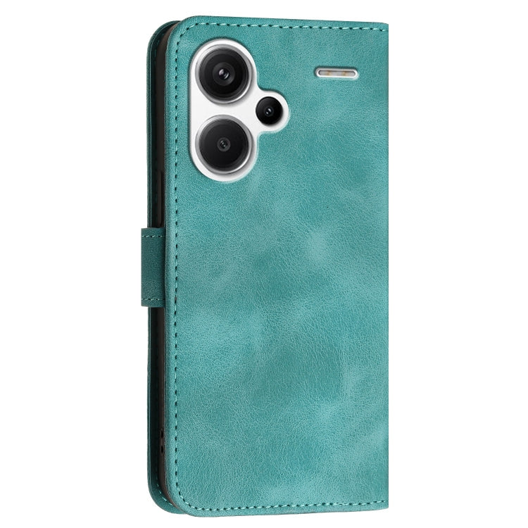 For Redmi Note 13 Pro+ Grid Butterfly Embossed Pattern Leather Phone Case with Lanyard