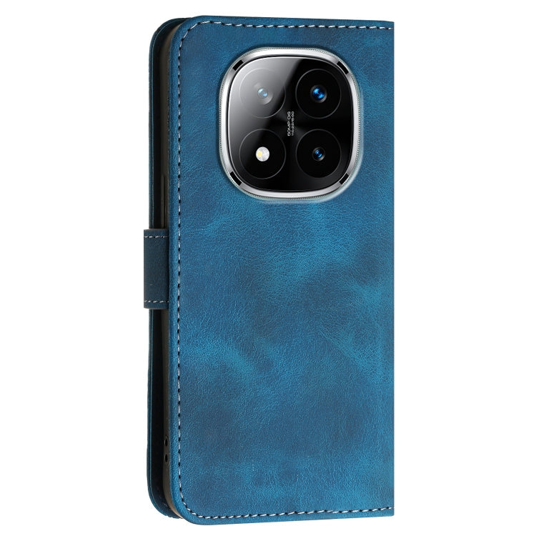 For Redmi Note 14 Pro+ 5G Grid Butterfly Embossed Pattern Leather Phone Case with Lanyard