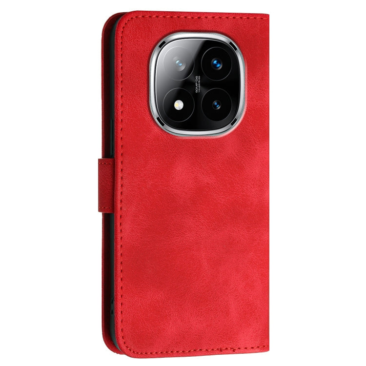 For Redmi Note 14 Pro+ 5G Grid Butterfly Embossed Pattern Leather Phone Case with Lanyard
