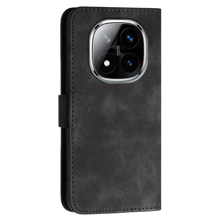 For Redmi Note 14 Pro+ 5G Grid Butterfly Embossed Pattern Leather Phone Case with Lanyard