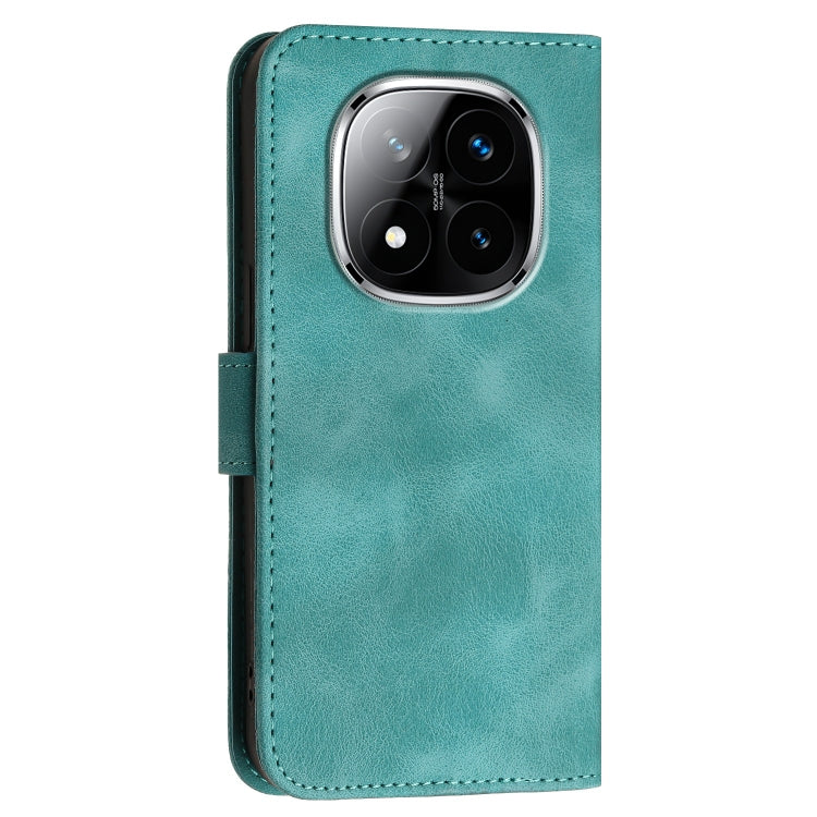 For Redmi Note 14 Pro+ 5G Grid Butterfly Embossed Pattern Leather Phone Case with Lanyard