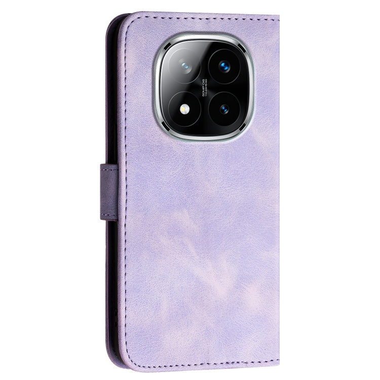 For Redmi Note 14 Pro+ 5G Grid Butterfly Embossed Pattern Leather Phone Case with Lanyard