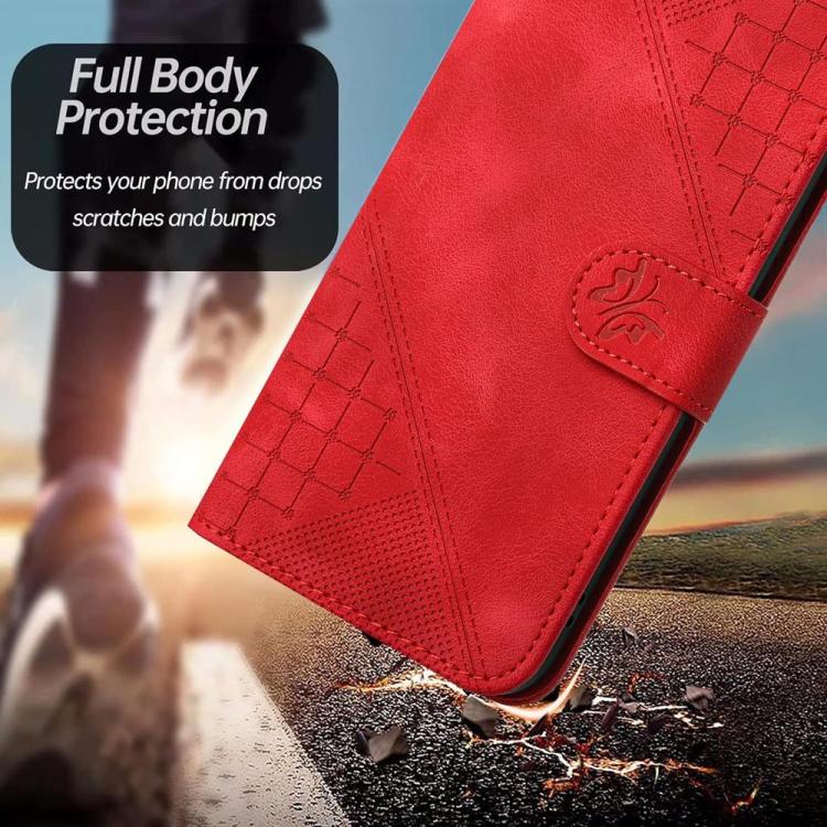 For Redmi Turbo 5 Max / Poco X8 Pro Max Grid Butterfly Embossed Pattern Leather Phone Case with Lanyard