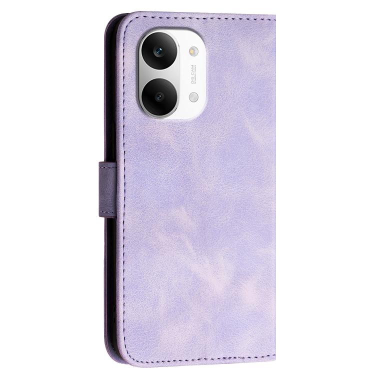 For Redmi Turbo 5 Max / Poco X8 Pro Max Grid Butterfly Embossed Pattern Leather Phone Case with Lanyard