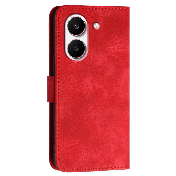 For Redmi Turbo 5 5G / Poco X8 Pro 5G Grid Butterfly Embossed Pattern Leather Phone Case with Lanyard