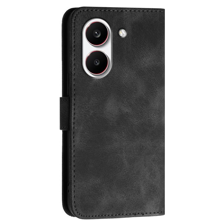 For Redmi Turbo 5 5G / Poco X8 Pro 5G Grid Butterfly Embossed Pattern Leather Phone Case with Lanyard