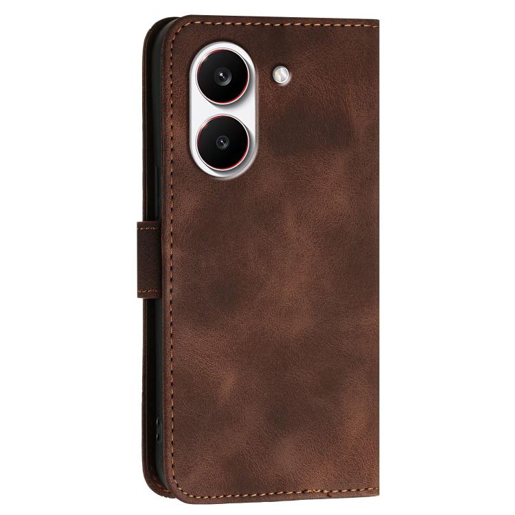 For Redmi Turbo 5 5G / Poco X8 Pro 5G Grid Butterfly Embossed Pattern Leather Phone Case with Lanyard