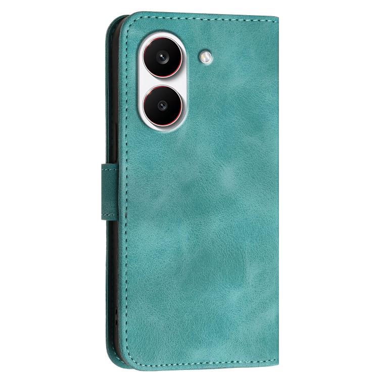 For Redmi Turbo 5 5G / Poco X8 Pro 5G Grid Butterfly Embossed Pattern Leather Phone Case with Lanyard