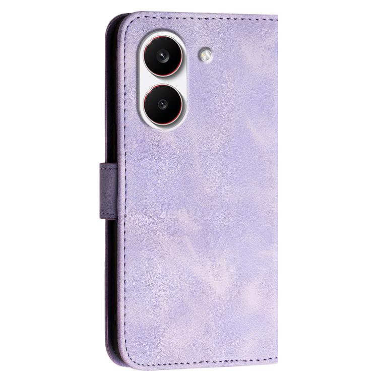 For Redmi Turbo 5 5G / Poco X8 Pro 5G Grid Butterfly Embossed Pattern Leather Phone Case with Lanyard