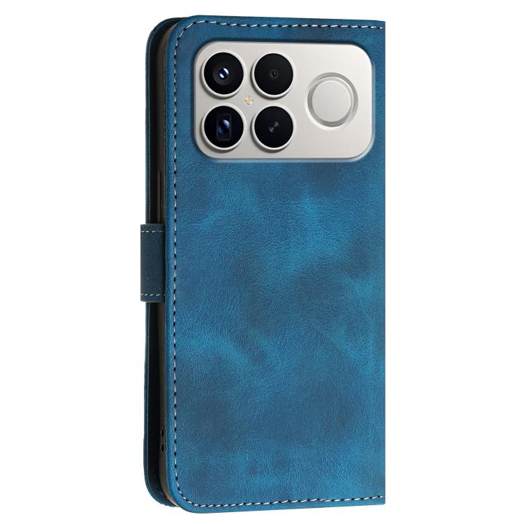 For Redmi K90 Pro Max / Poco F8 Ultra Grid Butterfly Embossed Pattern Leather Phone Case with Lanyard